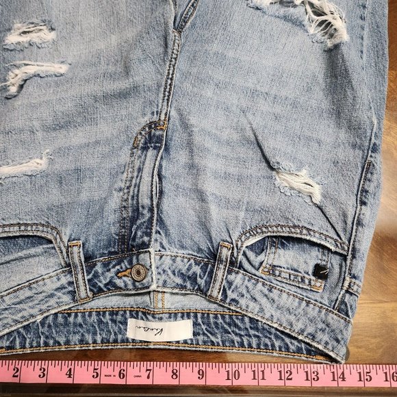 Kancan Pants Womens 7 / 27 Denim Jeans Distressed Bobbie High Rise Straight Crop - Picture 11 of 15